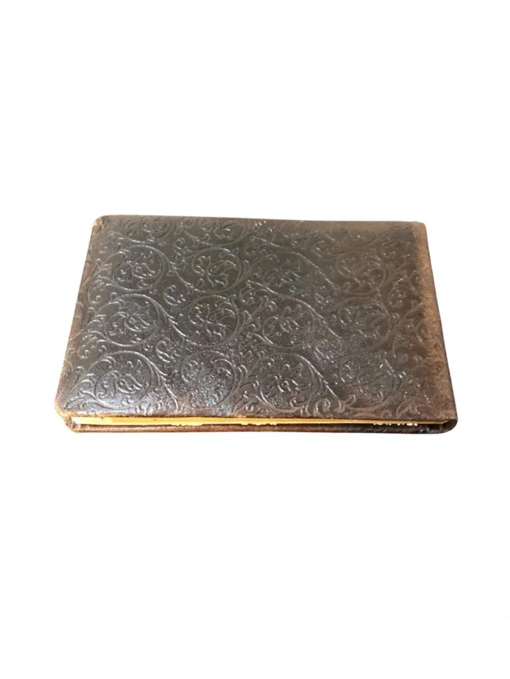 NIB AUSTRIA Genuine Leather Vintage Address Book Hand-Tooled in 24 KT Gold NIB